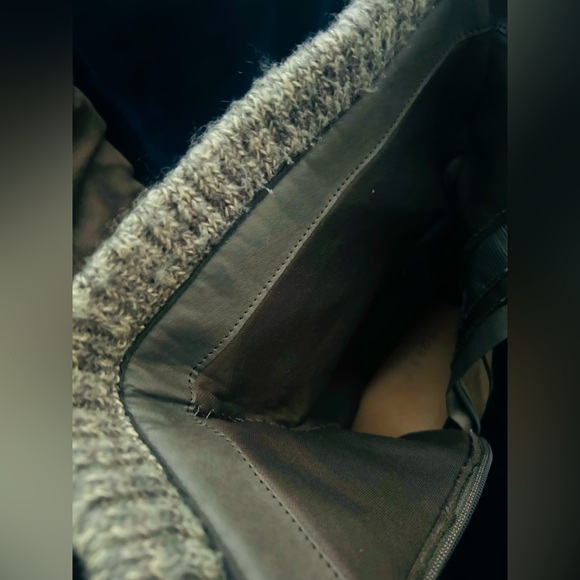 Torrid Faux Leather Sweater Trimmed Slouchy Moto Boots Extra WW Sz 12, gray - Picture 6 of 6